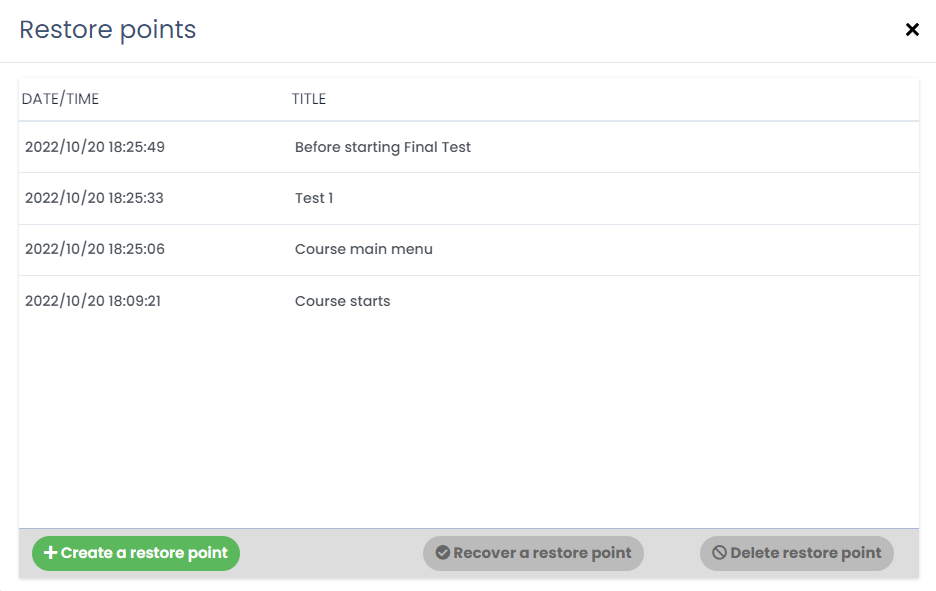scorm_debugger_restorepoints SCORM Debugger's Restore points